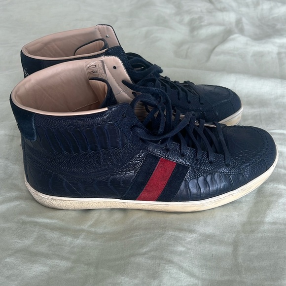 Gucci Ostrich Claw Hi Top Sneakers - Picture 1 of 8